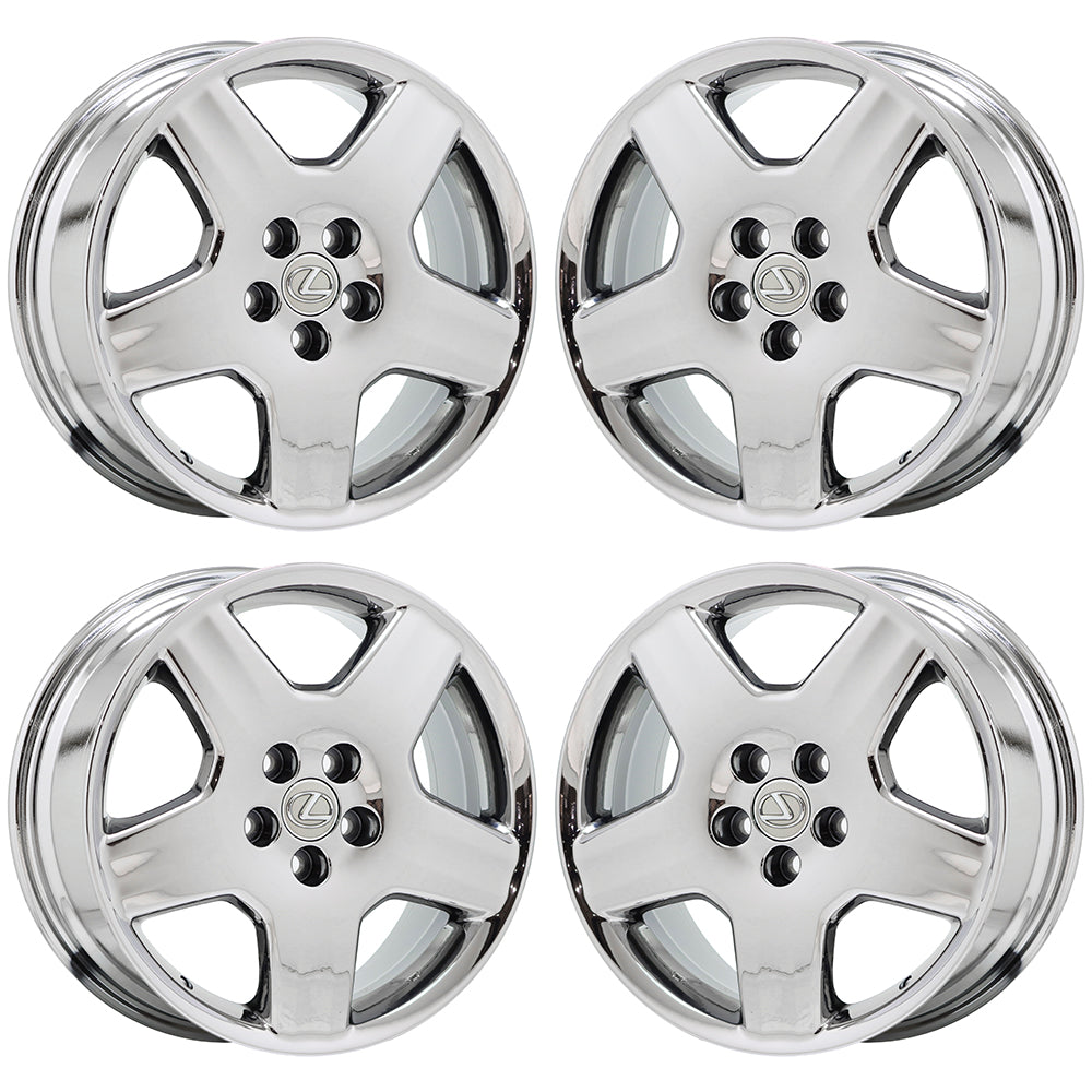 18" Lexus LS430 Bright Chrome wheels rims Factory OEM set 74179 EXCHANGE